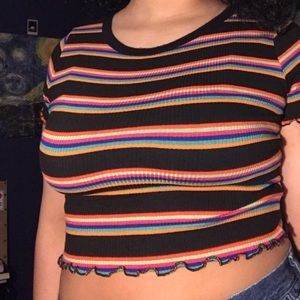 Multi colored stripped top